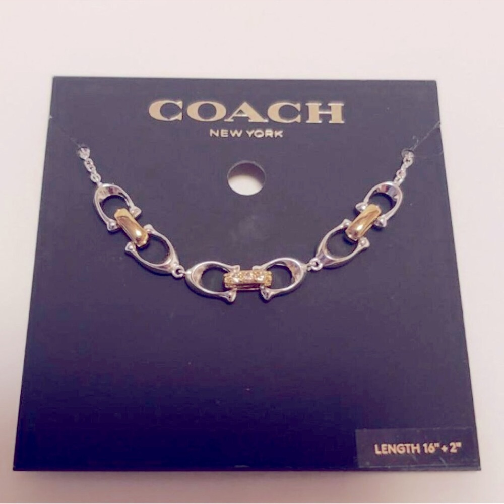 Coach Women's Gold and Silver/gold necklace, bracelet and earrings.